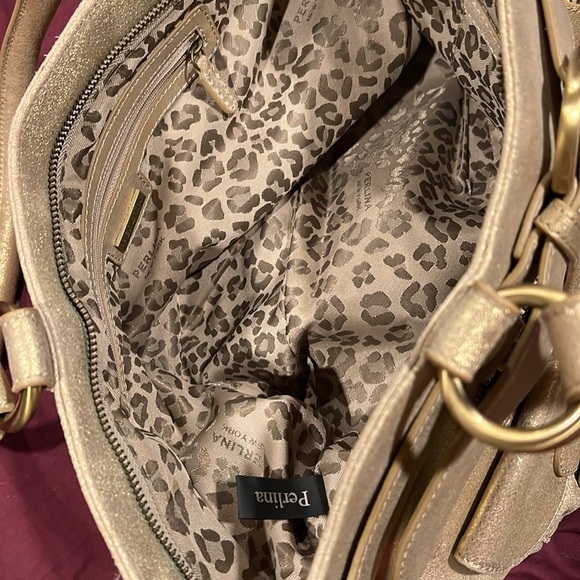 **Perlina gold leather satchel purse - Picture 6 of 7